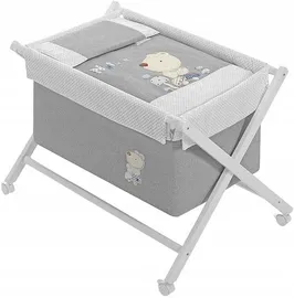 ŁÓŻECZKO DZIECIĘCE DREWNIANE DLA DZIECI INTERBABY BIAŁE DREWNO