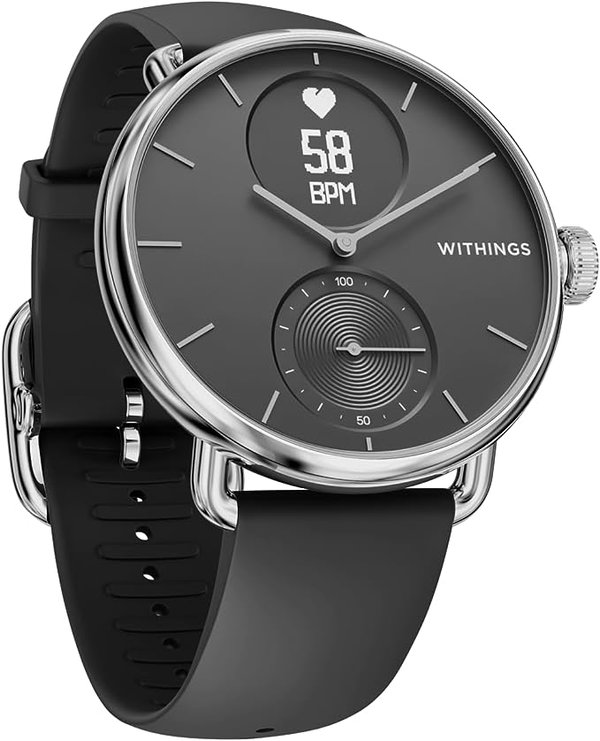 WITHINGS SCANWATCH SMARTWATCH EKG CZARNY 38MM