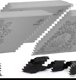 ZESTAW DO YOGI BLOCK EVA FITNESS PASEK PIANKI