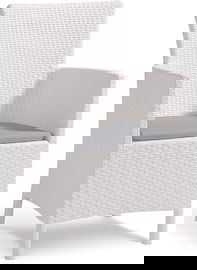 KRZESŁO OGRODOWE BIAŁE WYGODNE Z PODŁOKIETNIKAMI NA TARAS BALKON