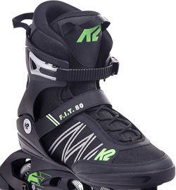ROLKI MĘSKIE ŁYŻWOROLKI FITNESS K2 F.I.T. 80 r. 43,5 CZARNO-ZIELONE