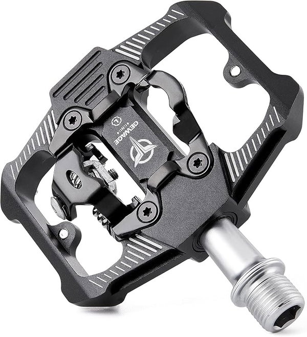 PEDAŁY ROWEROWE SPD 2w1 ZATRZASKOWE PŁASKIE ALUMINIOWE MTB 9/16 GEWAGE
