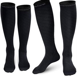 SKARPETY PODKOLANÓWKI UCISKOWE UNISEX CAMBIVO L/XL CZARNE DWIE PARY