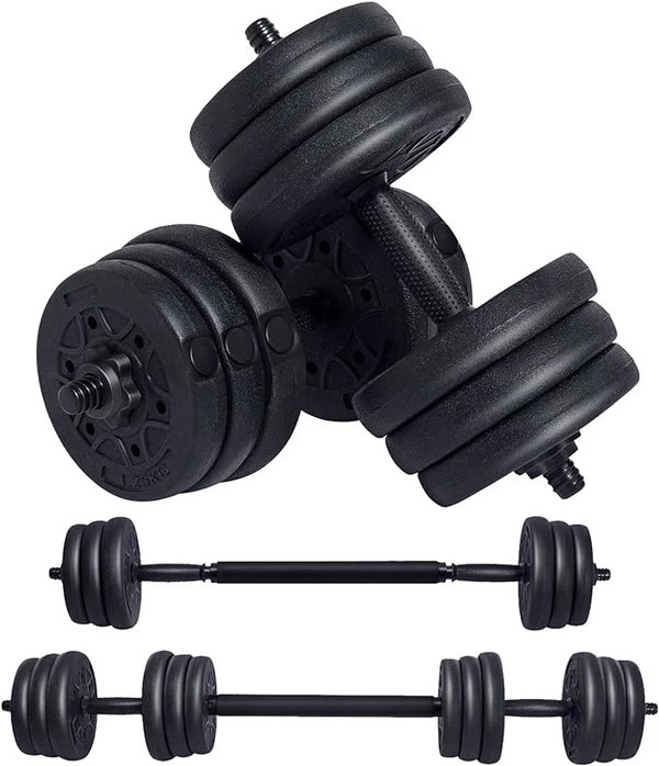 HANTLE 2W1 Z DRĄŻKIEM PRZEDŁUŻAJĄCYM REGULOWANE FITNESS 20 KG WEMK