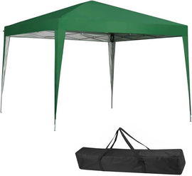ALTANA OGRODOWA BAKAJI 3x3 M ZIELONA Z METALOWĄ RAMĄ I TKANINĄ POLIESTROWĄ