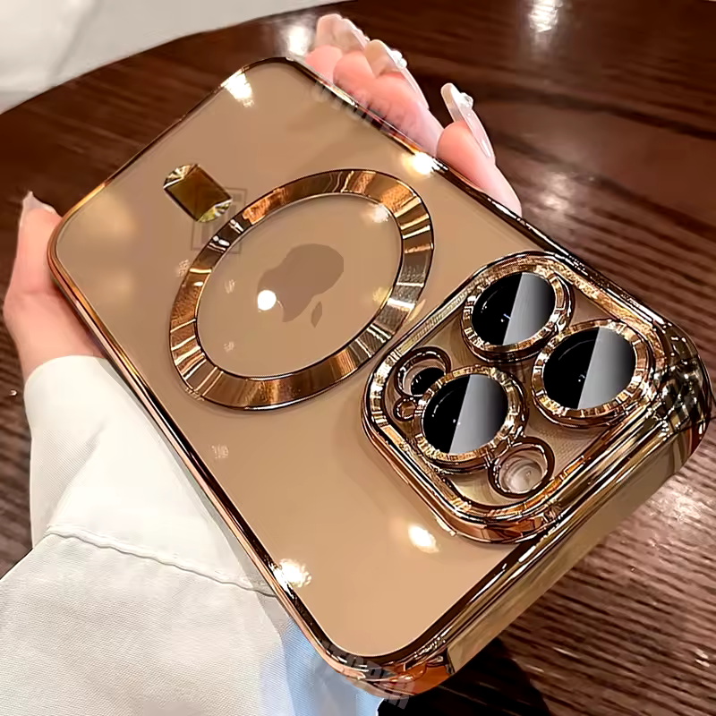 Etui Iphone 14 Pro / Case / Plecki / Obudowa / Przeźroczysto - Złote