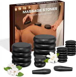 Kamienie do Masażu Gorące Bazaltowe Hot Stones 24szt SPA
