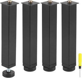Nóżki Meblowe Regulowane 20-22 cm QWORK Czarn Zestaw 4szt