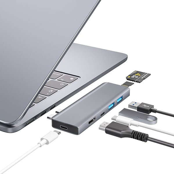 Hub USB-C Adapter 7w2 HDMI 4K Thunderbolt 4 SD MacBook Air Pro