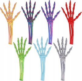 Dłonie Szkieletu Halloween Zestaw 7 szt. Ruchome Stawy 18cm