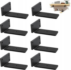 8x Wytrzymałe Wsporniki Półek Pływających - Ukryte, Czarne, 12,5 cm