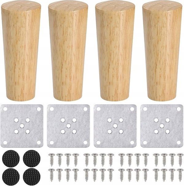 Drewniane Nogi Meblowe 12cm Zocipro Stożkowe do Sofy 4szt