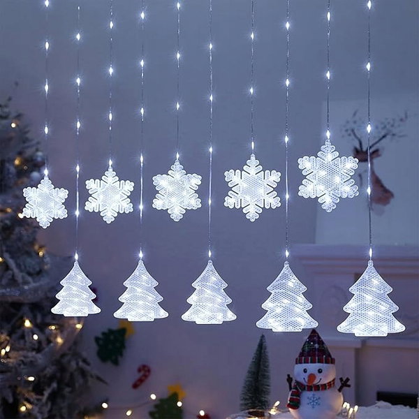 Kurtyna Świetlna BLOOMWIN 2m 160 LED Choinki Płatki USB