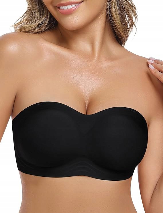 Biustonosz Bez Ramiączek bandeau S Czarny