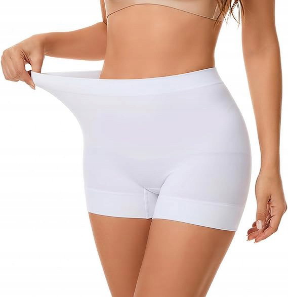Majtki Modelujące Brzuch Szorty Bezszwowe Bielizna S Białe