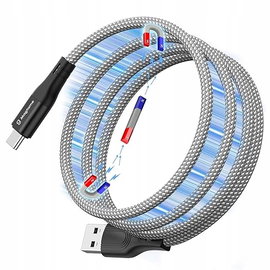 Kabel USB-A do USB-C Magtame magnetyczny zwijany 1,5m