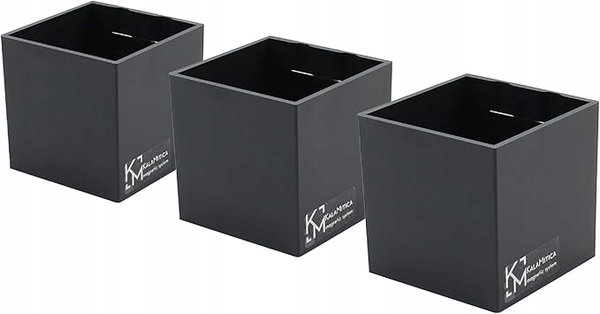 KalaMitica Zestaw 3 Kostek Magnetycznych 6,5cm Ciemnoszary,pojemnik