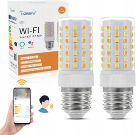 Inteligentna Żarówka LED E27 Smart WiFi I-SHUNFA 2-pak Alexa