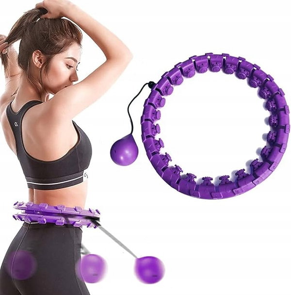 Hula Hoop z obciążeniem dla dorosłych fioletowy