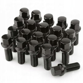 Śruby do Kół M14x1.5x28mm Stożek Czarne Klucz 17 20szt Audi VW