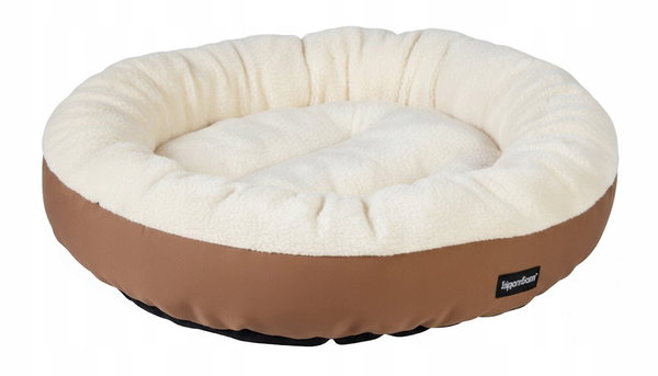 Okrągłe legowisko Amazon Basics 50cm brąz/kość słoniowa