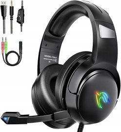 Słuchawki Gamingowe z Mikrofonem LED PS4 PS5 Xbox PC Laptop 3.5mm