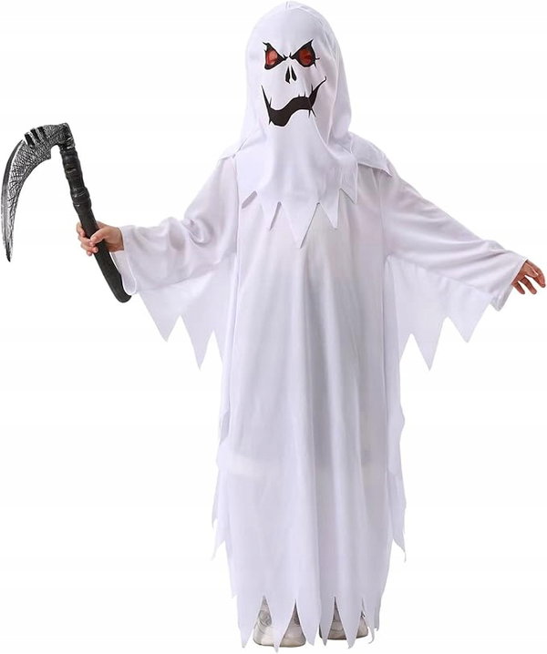 Strój Ducha dla Dzieci z Kosą Kostium Halloween XL 140-150