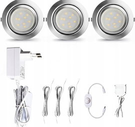 Zestaw 3 lamp LED LAMPAOUS podszafkowych 6W ściemniane