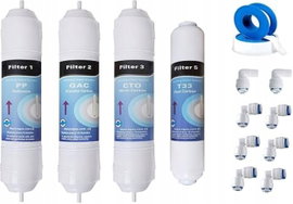Zestaw 4 filtrów odwróconej osmozy Genius Compact złączki