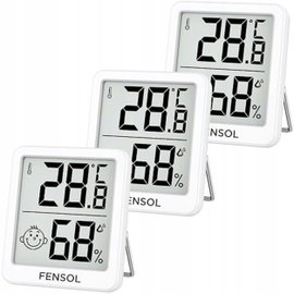 Zestaw 3x Termometr Higrometr Cyfrowy LCD Magnes