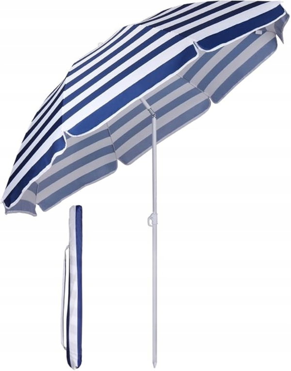 Parasol Ogrodowy Plażowy 160cm Niebieski UV