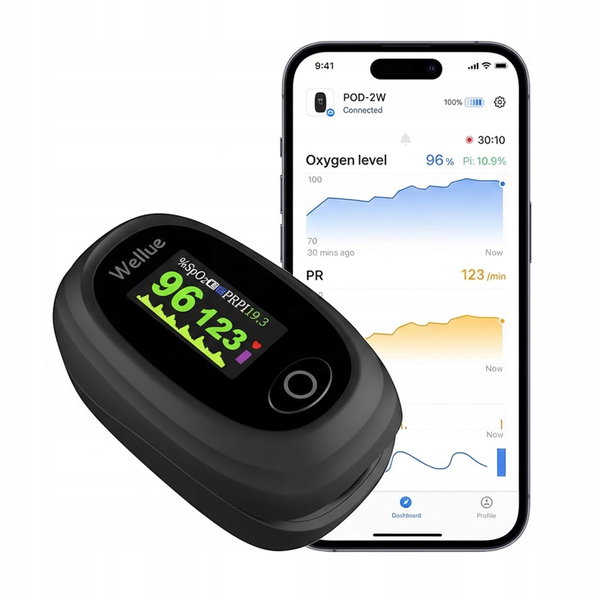 Pulsoksymetr Bluetooth Aplikacja OLED