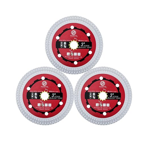 Diamentowe Tarcze Tnące Do Płyt Focstol 75 Mm 3 Sztuki 3/8 Cala