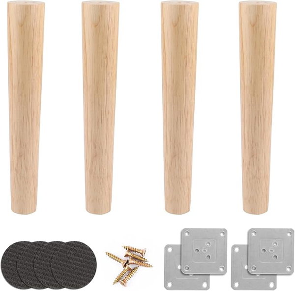 Nóżki Meblowe Drewniane Dębowe 30 Cm Akolafe 4 Szt Zestaw
