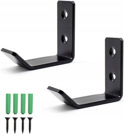 2 szt. wytrzymałych wieszaków na ubrania, czarne, samoprzylepne R3.5