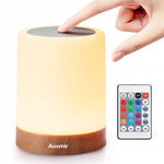 Lampka nocna Auxmir biały LED RGB sterowanie zdalne dotykowe przenośna R9.1