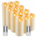 Da by Świece LED świece na baterie zewnętrzne 12szt, sztuczna parafina R9.2