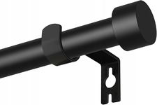 Karnisz czarny mat 16mm regulowany 63-223cm z końcówkami i uchwytami R8.2
