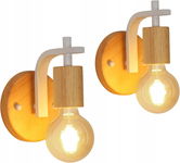 2x KINKIET DREWNO LAMPA SCIENNA RETRO BIAŁY E27 R1.2