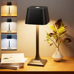 Lampka Stołowa LED bezprzewodowa 5200mAh nocna ładowanie USB czarna R4.6
