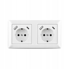 Gniazdo Elektryczne podtynkowe, USB QC 3.0 18W ścienne Sasudose biały R7.1