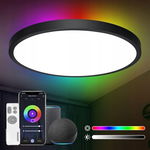 Lampa sufitowa LED + podświetlenie RGB 20+4W 30CM mobilna APP czarny R3.5