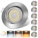 6x OŚWIETLENIE REFLEKTOR SUFITOWY WPUSZCZANY LED REGULACJA BARWY 8,5cm R3.3