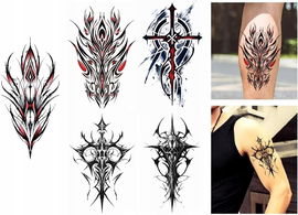 5 arkuszy tymczasowych tatuaży ramię tatuaże strzałka tatuaż tribal R4.1