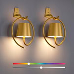 2x Kinkiet wewnętrzny LED Faithorse, oświetlenie ścienne RGB ZŁOTY R1.3