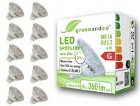 Żarówki halogenowe Greenandco MR16 GU5.3, 6W 10 szt. - ciepła biel R3.3