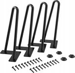 WINSOON Zestaw 4 metalowych nóg nóżki do mebli stołowych 18 cm czarne R3.5