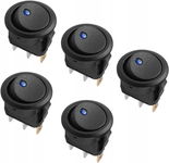 Zestaw 5x Uniwersalny Włącznik Przełącznik niebieski 20A LED okrągły R4.7