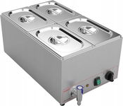 Valgus Bain Marie podgrzewacz BEMAR 15L, 4 sekcje, stal nierdzewna, OPIS!