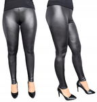 SPODNIE MIEGO LEGGINSY DAMSKIE IMITACJA SKÓRY DŁUGIE ROZ M/L CZARNE